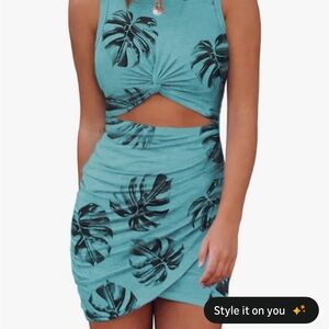 Tropical Cutout Dress
